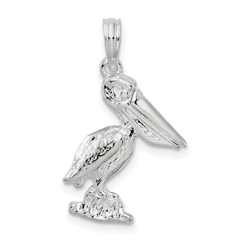 Kazi Luxury De-Ani Silver Small 3d St&Ing Moveable Mouth Pelican Pendant